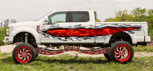 Load image into Gallery viewer, Ripped Metal full color car vinyl design, 3D Dragons racing stripes vinyl side graphics, Dragon car vinyl decal, Lizard car side wrap