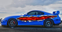 Load image into Gallery viewer, Fire Dragon Car Wrap, Lizard Full Color Vinyl Design, Dragon Street Racing Car Vinyl Sticker, Tribal Lizard Car Vinyl Graphics