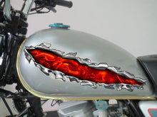 Load image into Gallery viewer, Red Dragon Motorcycle Stickers, Dirt Bike Wrap, Flames Dragons Ripped Metal Full Color Bike Stickers, Racing Decals, Dragons Bike Design