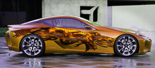 Load image into Gallery viewer, Golden Dragon Car Wrap, Tribal Dragon Car Decal, Tribal Dragon Car Sticker, Dragon Car Graphics, Tribal Dragon Racing Stripes Vinyl Decal