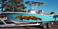 Load image into Gallery viewer, 3D Golden Dragons Full Color Yacht Vinyl Decal, Speed Boat Vinyl Design, Dragon Cigar Boat Wrap, Golden Dragon Yacht Sticker