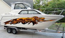 Load image into Gallery viewer, Golden Dragons Yacht Decals, Golden Dragons Boat Vinyl Wrap, Dragon Watercraft stickers, 3D Dragon Boat Vinyl Graphics, Dragon Jet ski Decal