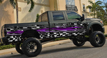 Load image into Gallery viewer, Racing Flag Car Vinyl Sticker, Checkered flag Jeep Side Graphics, Tribal Racing Ripped Metal Car Wrap, Flag Car Design