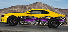 Load image into Gallery viewer, 3D Racing flag Car Wrap, Flag Car vinyl, Full color tribal Checkered flag car decal, Car side graphics, sticker, car décor