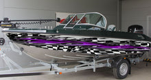 Load image into Gallery viewer, Checkered flag Ripped Metal Car Vinyl Decal, Racing flag Boat Wrap, Tribal Flames Decals, Racing flag street racing graphic