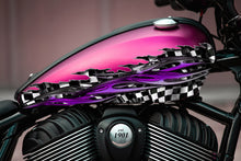 Load image into Gallery viewer, 3D Checkered flag Motorcycle decal, Racing flag Racing Bike wrap, Flag Tribal street racing graphic, 3D Bike sticker wrap Ripped Metal