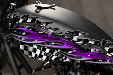 Load image into Gallery viewer, 3D Checkered flag Motorcycle decal, Racing flag Racing Bike wrap, Flag Tribal street racing graphic, 3D Bike sticker wrap Ripped Metal