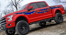 Load image into Gallery viewer, Ripped Metal full color skulls car side wrap, Skull car racing stripes, Car side skulls graphic, Skull car sticker, Flag car vinyl decal