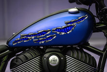 Load image into Gallery viewer, Ripped Metal Skulls Motorcycle Stickers, Chopper Wrap Design, Skulls Bike Vinyl Decal, Full Color Crotch Rocket Graphics, Flag Bike Sticker