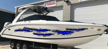 Load image into Gallery viewer, 3D Skulls Boat Graphics, Ripped Metal Flag Full Color Speed Boat Vinyl Design, Ripped Metal Sculls Yacht Vinyl, Sculls Watercraft Sticker