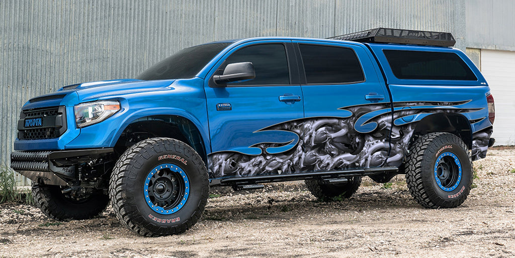 3D Tribal Dragon Full Color Truck Side Graphics, Tribal Dragon 3D Truck Vinyl, Tribal Dragon Truck Decal, Tribal Dragon Truck Sticker