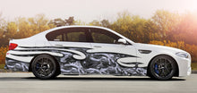 Load image into Gallery viewer, Tribal Dragon Racing Stripes Vinyl Decal, 3D Tribal Dragon Car Sticker, Tribal Dragon Car Graphics, 3D Tribal Dragon Car Wrap