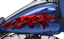 Load image into Gallery viewer, Red Dragon Bike Sticker, Dragon Dirt Bike Full Color Vinyl Sticker, Tribal Dragon Sport Bike Decal, Tribal Dragon Bike Vinyl Graphics