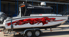 Load image into Gallery viewer, 3D Tribal Red Dragon Boat Sticker, Dragon Boat Wrap, Tribal Dragon Boat Vinyl, Tribal Dragon Boat Graphics, Tribal Dragon Jet ski Decal