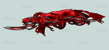 Load image into Gallery viewer, 3D Tribal Red Dragon Boat Sticker, Dragon Boat Wrap, Tribal Dragon Boat Vinyl, Tribal Dragon Boat Graphics, Tribal Dragon Jet ski Decal