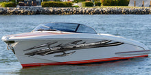 Load image into Gallery viewer, Tribal Racing Stripes Boat Graphics, Full Color Boat Sticker, Tribal Cigar Boat Wrap, Tribal Yacht Vinyl Decal, Boat Design