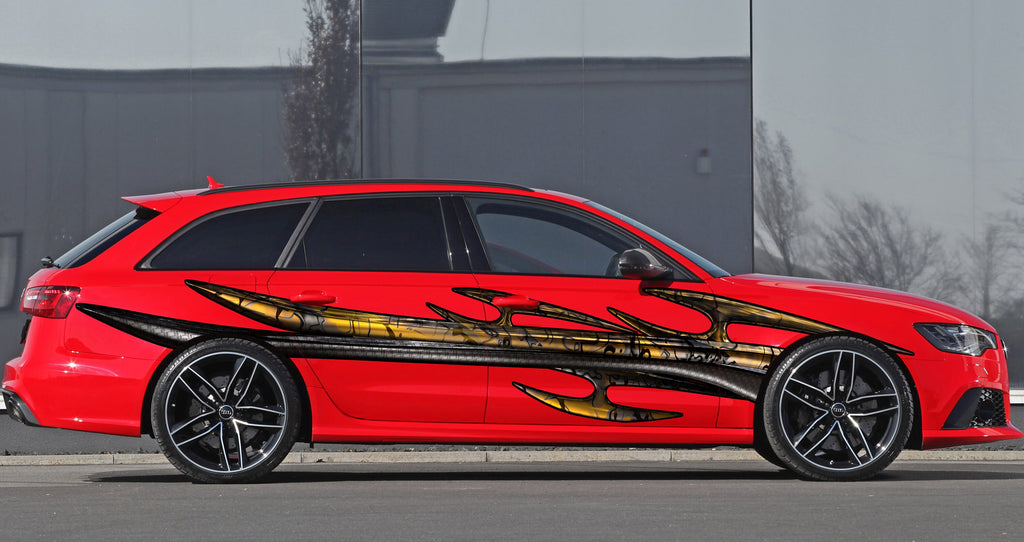 3D Tribal Car Sticker, 3D Tribal Car Graphics, 3D Tribal Racing Stripes Vinyl Decal, 3D Tribal Carbon Fiber Car Wrap