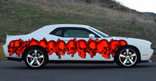 Load image into Gallery viewer, Skulls Tribal Car Wrap, Skulls Car Decal, 3D Skulls Car Sticker, 3D Skulls Car Graphics, 3D Skulls Racing Stripes Vinyl Decal