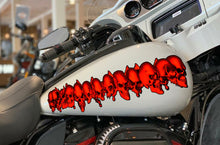 Load image into Gallery viewer, Pirate Skull Bike Decal, 3D Skulls Crotch Rocket Bike Wrap, Red Skulls Chopper Bike Graphics, Tribal Skulls Motorcycle Sticker