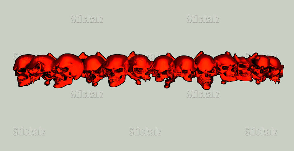 Pirate Skull Bike Decal, 3D Skulls Crotch Rocket Bike Wrap, Red Skulls Chopper Bike Graphics, Tribal Skulls Motorcycle Sticker