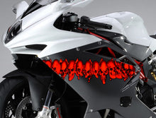 Load image into Gallery viewer, Pirate Skull Bike Decal, 3D Skulls Crotch Rocket Bike Wrap, Red Skulls Chopper Bike Graphics, Tribal Skulls Motorcycle Sticker
