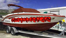 Load image into Gallery viewer, Pirate Skull Boat Decals, 3D Skulls Yacht Vinyl Wrap, Pirate Skull Watercraft Vinyl Graphics, Tribal Yacht Vinyl, Red Skulls Boat Decals