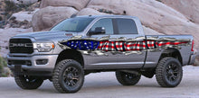 Load image into Gallery viewer, US Flag Ripped Metal car vinyl side wrap, American flag car vinyl decal, Patriotic car vinyl side sticker, USA Flag car vinyl graphics