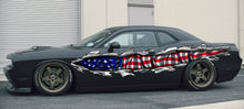 Load image into Gallery viewer, American Flag full color car side graphics, USA Flag car vinyl sticker, Patriotic car decals, Big flag decals, US Flag side wrap