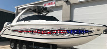 Load image into Gallery viewer, US Flag ripped metal car vinyl decal, US Pride speed boat vinyl graphic, Watercraft Wrap, American flag cigar boat wrap, Yacht 3D sticker