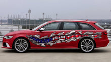 Load image into Gallery viewer, USA Flag Car Vinyl Sticker, USA Flag Car Side Wrap, American Flag full color car side graphics, 3D Ripped Metal USA Flag Car Decal