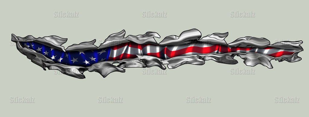 USA Flag Crotch Rocket Graphics, American flag bike vinyl decal, USA Flag crotch rocket vinyl graphics, Ripped Metal full color bike design