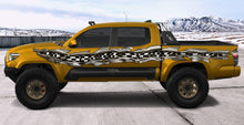 Load image into Gallery viewer, Racing Flag Car Vinyl Decal, Checkered flag Car Side Graphics, Racing Flag Ripped Metal Full Color Car Vinyl Design, Car Wrap