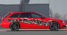 Load image into Gallery viewer, Checkered Flag Car Decal, 3D Racing flag Full Color Car Side Graphics, Racing Flag Car Vinyl Side Sticker, Car Car Side Wrap