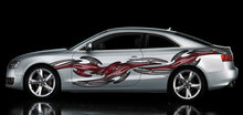Load image into Gallery viewer, Tribal Car graphics, Tribal Racing Stripes sticker, Tribal Full color car side wrap, Tribal Car side design, Tribal Car decal