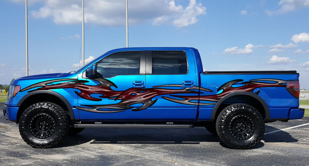 Tribal truck vinyl decal, Tribal truck full color vinyl, Tribal car vinyl side sticker, Tribal street racing graphics, Truck vinyl wrap
