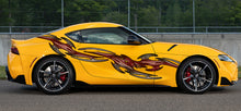 Load image into Gallery viewer, Tribal Car vinyl sticker, 3D Tribal racing stripes car vinyl wrap, Full color car vinyl decal, Tribal Car design, Auto vinyl decal