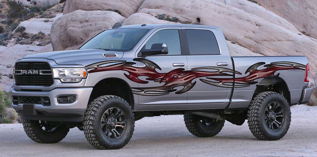 Tribal truck vinyl decal, Tribal truck full color vinyl, Tribal car vinyl side sticker, Tribal street racing graphics, Truck vinyl wrap