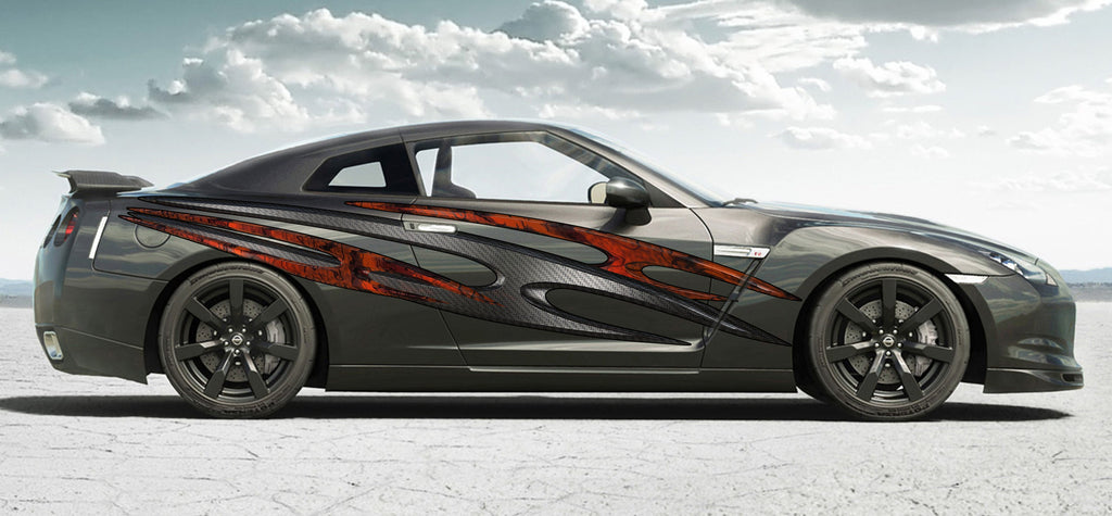 3D Tribal Car Graphics, 3D Tribal Racing Stripes Vinyl Decal, 3D Tribal Car Wrap, Tribal Car Decal, 3D Tribal Car Sticker