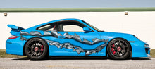Load image into Gallery viewer, Ripped Metal street racing car vinyl sticker, Ripped Metal car side wrap, 3D Ripped Metal car side vinyl decal, Ripped Metal car graphics