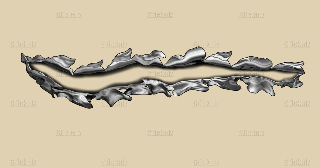 Ripped Metal Truck Vinyl Decal, Ripped Metal Car Side Graphics, Ripped Metal Full Color Truck Vinyl Design, 3D Ripped Metal Car Wrap