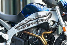 Load image into Gallery viewer, Ripped Metal Bike Vinyl Sticker, Ripped Metal Bike Side Decal, Ripped Metal Motorcycle Vinyl Side Wrap, Ripped Metal Bike Wrap Graphics