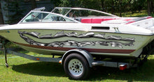 Load image into Gallery viewer, Ripped Metal boat vinyl side wrap, 3D Ripped Metal boat vinyl sticker, Ripped Metal full color watercraft vinyl design, Metal boat decal