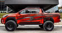Load image into Gallery viewer, Tribal Flame Vinyl Decal – Carbon Fiber Style Side Graphics – Full Body Truck Wrap – Off-Road Pickup Sticker Kit
