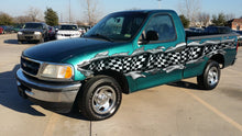 Load image into Gallery viewer, 3D Checkered Flag Truck Decal, American pride Truck Side Full Color Vinyl Sticker, Racing Flag Truck Vinyl, Racing Flag Car Sticker
