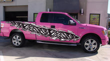 Load image into Gallery viewer, 3D Checkered Flag Truck Decal, American pride Truck Side Full Color Vinyl Sticker, Racing Flag Truck Vinyl, Racing Flag Car Sticker