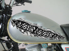 Load image into Gallery viewer, Ripped Metal Checkered Flag Bike Vinyl Graphics, Ripped Metal Checkered Flag Bike Sticker, Checkered Flag Dirt Bike Color Sticker
