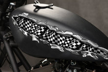 Load image into Gallery viewer, Ripped Metal Checkered Flag Bike Vinyl Graphics, Ripped Metal Checkered Flag Bike Sticker, Checkered Flag Dirt Bike Color Sticker