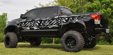 Load image into Gallery viewer, 3D Checkered Flag Truck Decal, Racing Flag Truck Vinyl, Racing Flag Car Vinyl Wrap, Racing Flag Ripped Metal Full Color Car Vinyl Design