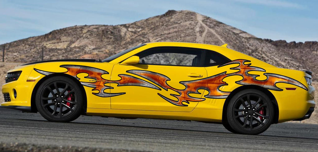 3D Tribal Car Wrap, Tribal Car Decal, 3D Tribal Car Sticker, 3D Tribal Car Graphics, 3D Tribal Racing Stripes Vinyl Decal