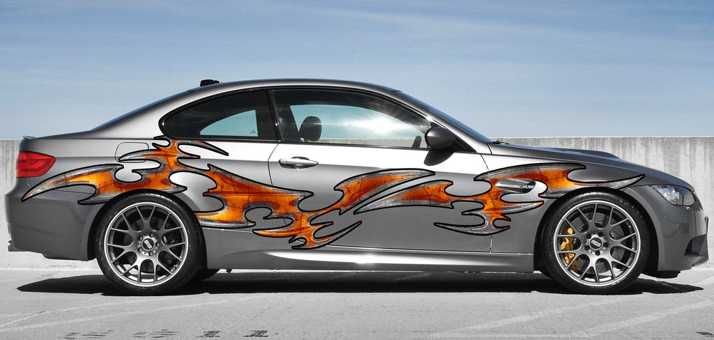 3D Tribal Car Wrap, Tribal Car Decal, 3D Tribal Car Sticker, 3D Tribal Car Graphics, 3D Tribal Racing Stripes Vinyl Decal